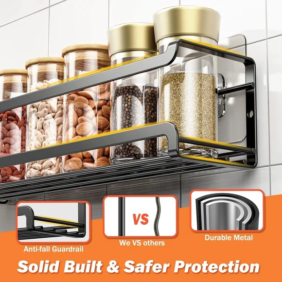 Spice Rack Organizer with Jars - Black - Picture 5 of 6